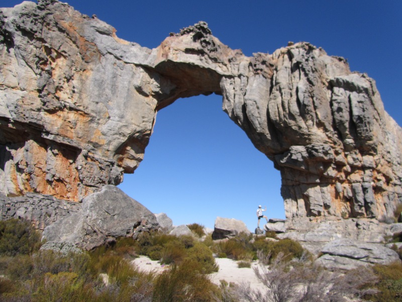 Zoe under Wolfberg Arch, Central Cederberg