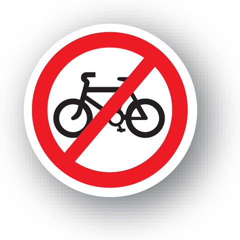 No Cycling road sign