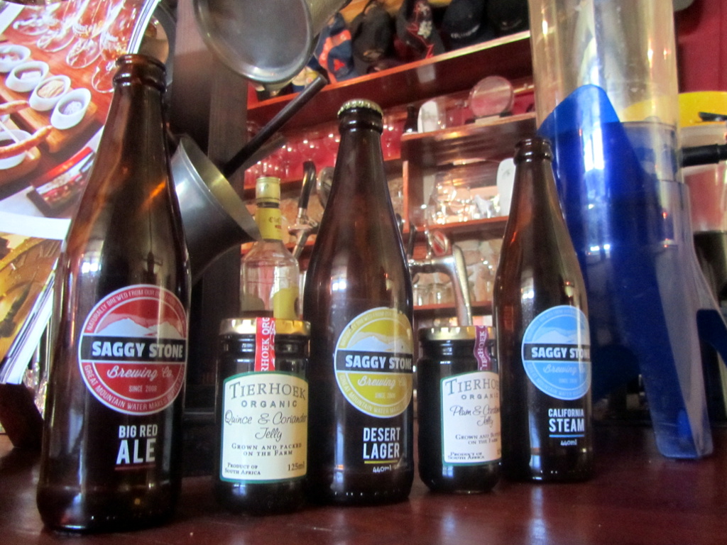 Range of beers at Saggy Stone Brewery